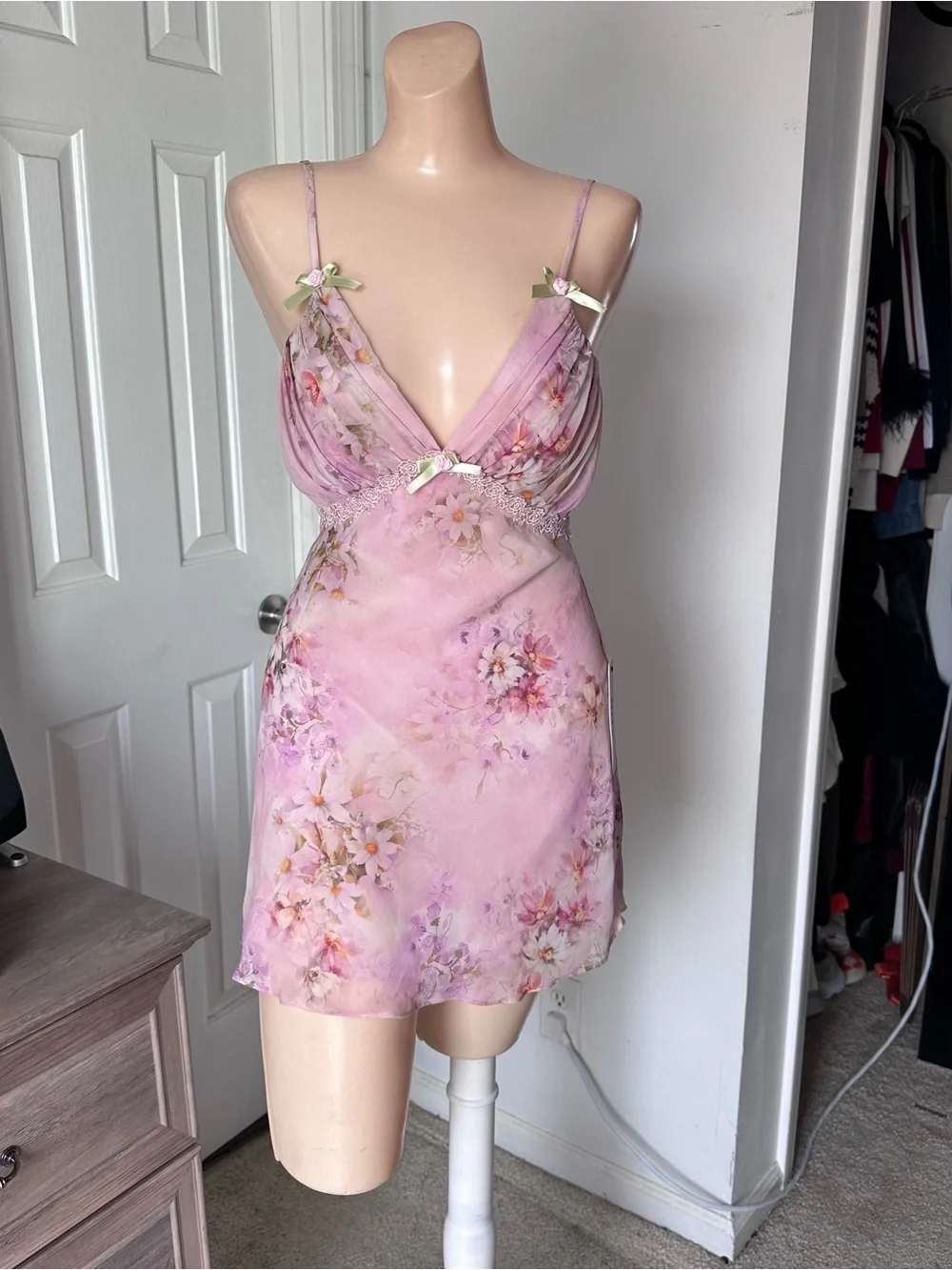 Lulu’s Keira Floral Tie Back Lingerie Slip